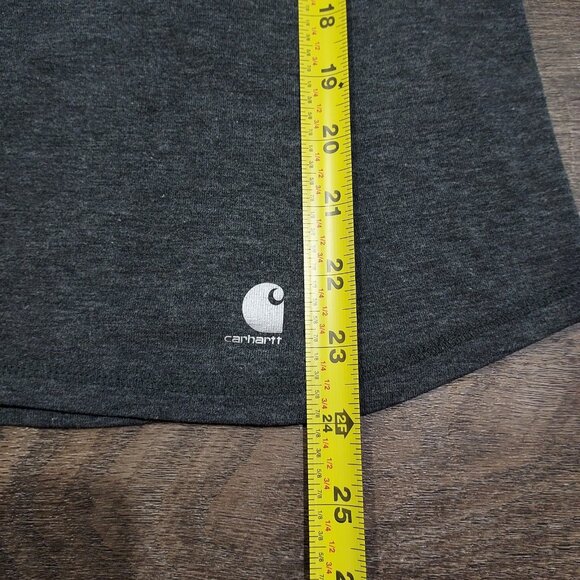 Carhartt Shirt Womens Small Long Sleeve Work 1/4 Zip Gray Fitted Thumb Holds - Picture 4 of 12